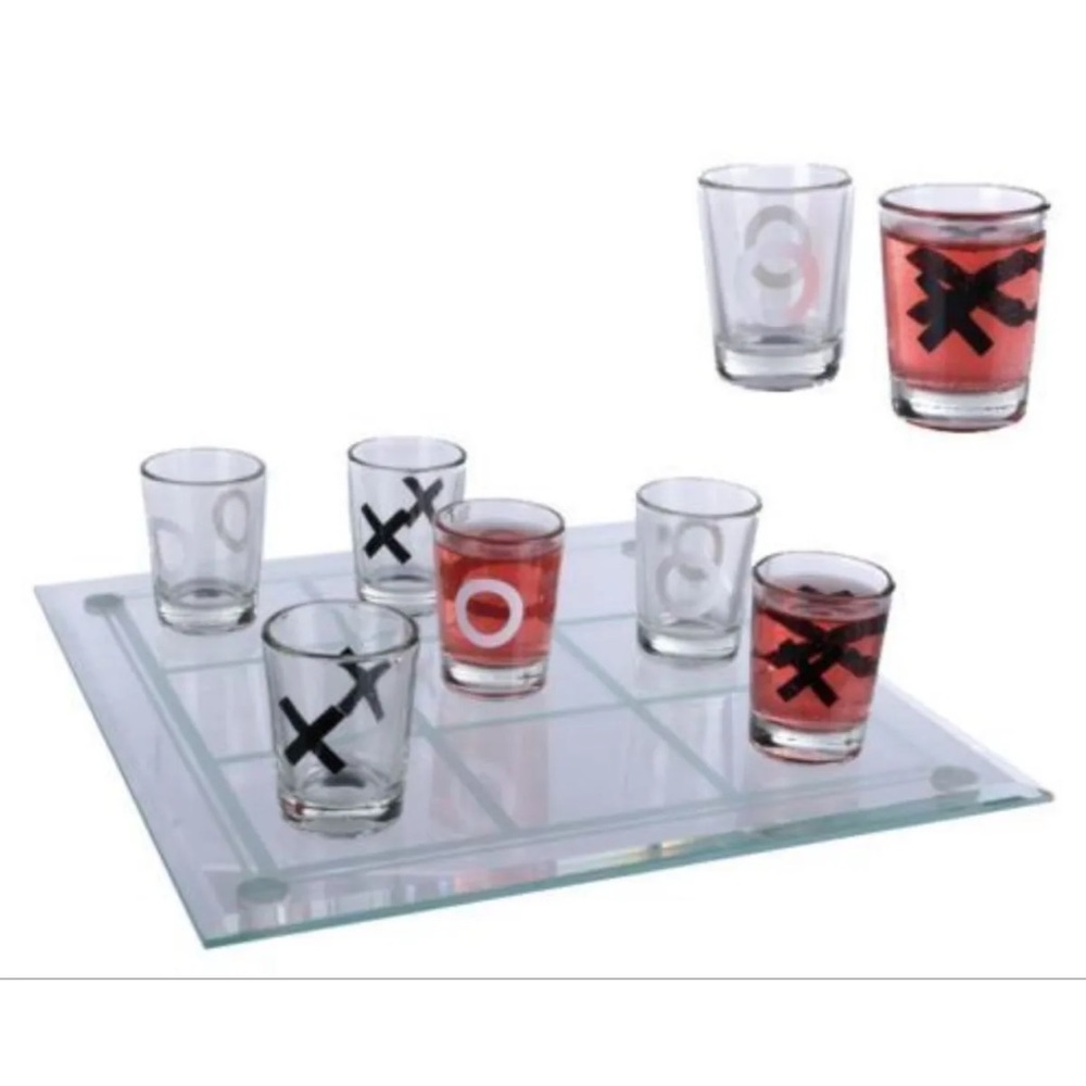 Drinking Adult Game Tic Tac Toe 9 Shot Glasses Naughts & Crosses Fun